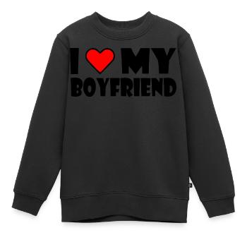 I love my boyfriend - Kinder Premium Organic Sweatshirt - Schwarz - Vorne - AI Model Kid Female (0cm)