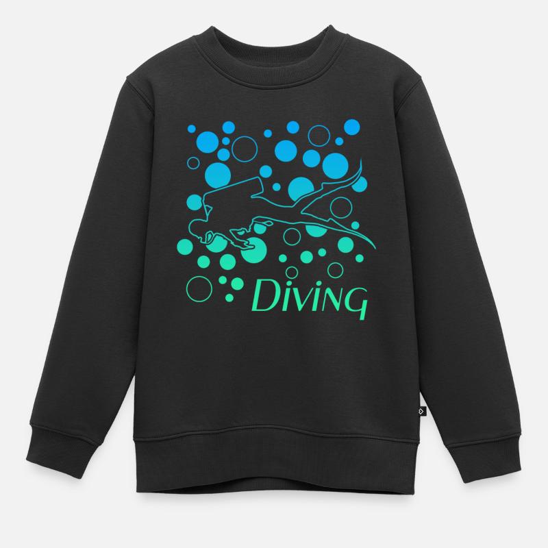 Diving - Kinder Premium Organic Sweatshirt - Schwarz