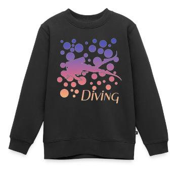 Scuba Diver - Kinder Premium Organic Sweatshirt - Schwarz - Vorne - AI Model Kid Female (0cm)