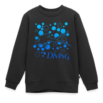 Diving - Kinder Premium Organic Sweatshirt - Schwarz - Vorne - AI Model Kid Female (0cm)