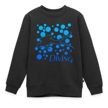 diving - Kinder Premium Organic Sweatshirt - Schwarz - Vorne - AI Model Kid Female (0cm)