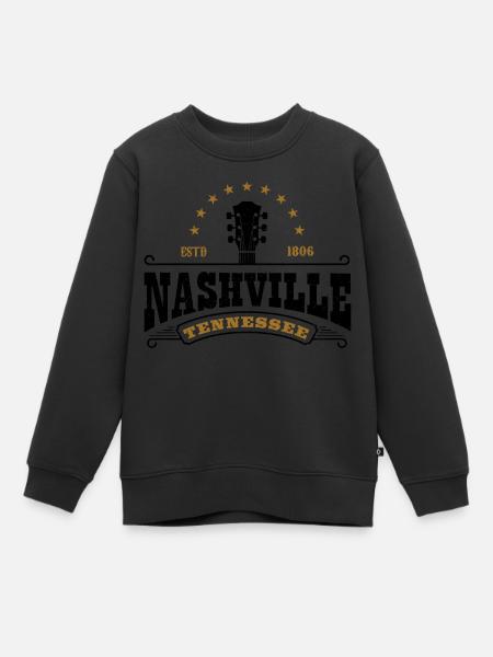 Guitar Nashville Tennessee Musician Gift - Kids Premium Organic Sweatshirt - black
