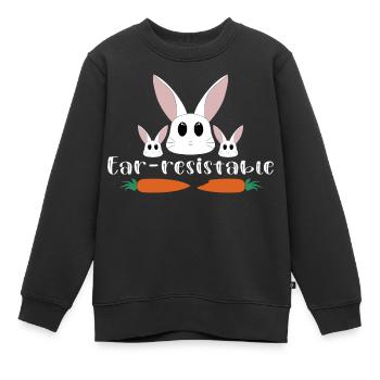 Ear-resistable - Kids Premium Organic Sweatshirt - black - Front - AI Model Kid Female (0cm)
