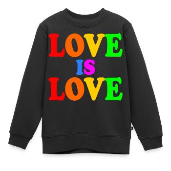 Love is love - Sweat Premium enfant bio - noir - Devant - AI Model Kid Female (0cm)