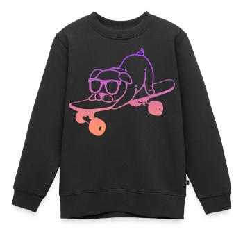 Skateboarding Hund Skateboard Tricks Skater - Kinder Premium Organic Sweatshirt - Schwarz - Vorne - AI Model Kid Female (0cm)