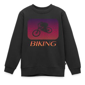 Biking - Kinder Premium Organic Sweatshirt - Schwarz - Vorne - AI Model Kid Female (0cm)