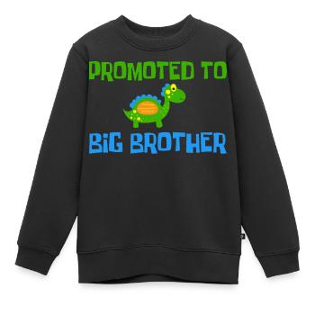 Promoted to Big Dino Bro - Großer Dino Bruder - Kids Premium Organic Sweatshirt - black - Front - AI Model Kid Female (0cm)