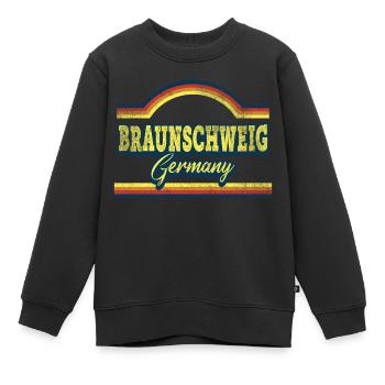 Braunschweig Allemagne City Font Vintage - Sweat Premium enfant bio - noir - Devant - AI Model Kid Female (0cm)