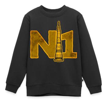 Missile N1 Union soviétique - Sweat Premium enfant bio - noir - Devant - AI Model Kid Female (0cm)