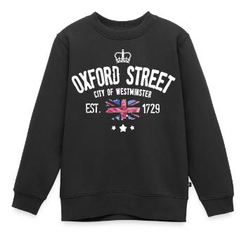 Oxford Street vintage - Sweat Premium enfant bio - noir - Devant - AI Model Kid Female (0cm)