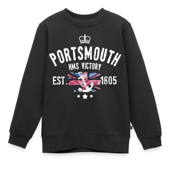 Portsmouth HMS Victory - Sweat Premium enfant bio - noir - Devant - AI Model Kid Female (0cm)