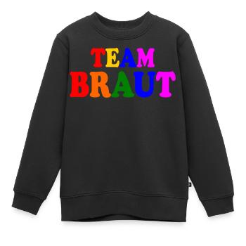Team braut - Kinder Premium Organic Sweatshirt - Schwarz - Vorne - AI Model Kid Female (0cm)