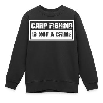 Carp Fishing is not a crime - Kinder Premium Organic Sweatshirt - Schwarz - Vorne - AI Model Kid Female (0cm)