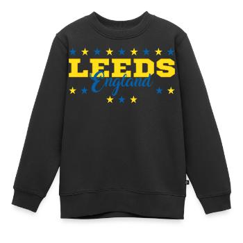 Leeds - Kinder Premium Organic Sweatshirt - Schwarz - Vorne - AI Model Kid Female (0cm)