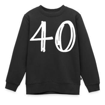 40 JAHRE. 40-jähriges Jubiläum. GEBURTSTAG 40 JAHRE. 40 - Kinder Premium Organic Sweatshirt - Schwarz - Vorne - AI Model Kid Female (0cm)
