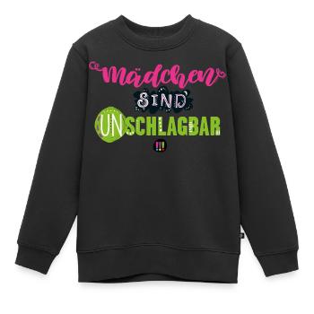 Die Drei !!! Mädchen Sind Unschlagbar - Kinder Premium Organic Sweatshirt - Schwarz - Vorne - AI Model Kid Female (0cm)