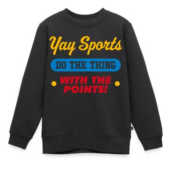Yay Sports Machen Sie die Sache mit den Punkten - Kinder Premium Organic Sweatshirt - Schwarz - Vorne - AI Model Kid Female (0cm)