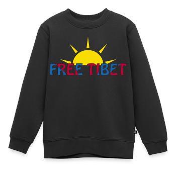 tibet libre - Sweat Premium enfant bio - noir - Devant - AI Model Kid Female (0cm)