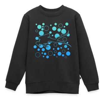 diving scuba diver - Kinder Premium Organic Sweatshirt - Schwarz - Vorne - AI Model Kid Female (0cm)