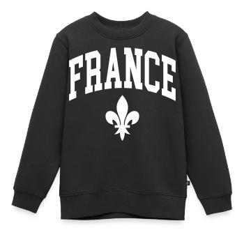 France - Sweat Premium enfant bio - noir - Devant - AI Model Kid Female (0cm)