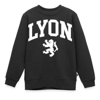 Lyon - Sweat Premium enfant bio - noir - Devant - AI Model Kid Female (0cm)