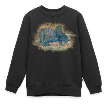 Gehörnte Dinosaurier - Kinder Premium Organic Sweatshirt - Schwarz - Vorne - AI Model Kid Female (0cm)