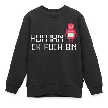 Human Robot Android se sent humain - Sweat Premium enfant bio - noir - Devant - AI Model Kid Female (0cm)