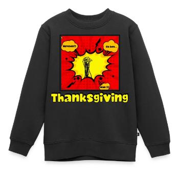 Dinde de dessin animé - Sweat Premium enfant bio - noir - Devant - AI Model Kid Female (0cm)