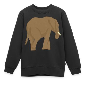 Elefant braun, Afrikanische Tiere - Kinder Premium Organic Sweatshirt - Schwarz - Vorne - AI Model Kid Female (0cm)