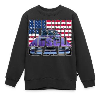 American Classic Muscle Car Script R6Z - Sweat Premium enfant bio - noir - Devant - AI Model Kid Female (0cm)