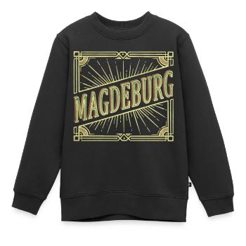 Magdebourg Allemagne City Font Vintage Retro - Sweat Premium enfant bio - noir - Devant - AI Model Kid Female (0cm)