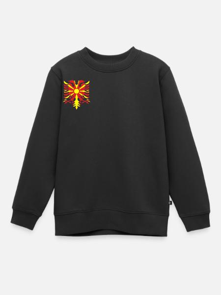 Mazedonien Albanien Flagge - Kinder Premium Organic Sweatshirt - Schwarz