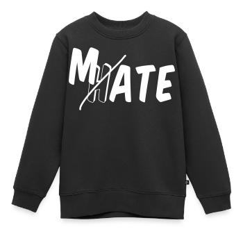 Mate - don’t hate - Kinder Premium Organic Sweatshirt - Schwarz - Vorne - AI Model Kid Female (0cm)