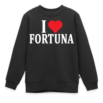 T-Shirt I love Fortuna T-Shirt Geschenkidee - Kinder Premium Organic Sweatshirt - Schwarz - Vorne - AI Model Kid Female (0cm)