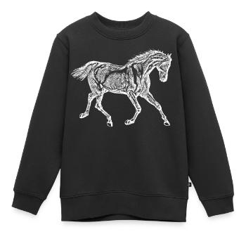 Pferd weiß - Kinder Premium Organic Sweatshirt - Schwarz - Vorne - AI Model Kid Female (0cm)