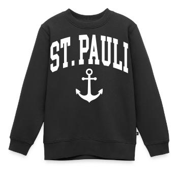 Saint-Pauli - Sweat Premium enfant bio - noir - Devant - AI Model Kid Female (0cm)
