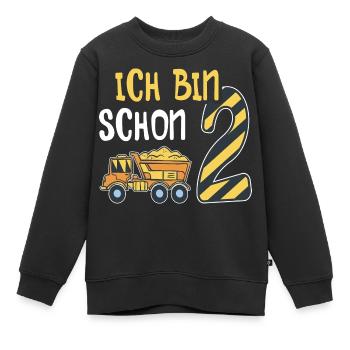2. Geburtstag Junge 2 Jahre alt Baustelle Kipper - Kinder Premium Organic Sweatshirt - Schwarz - Vorne - AI Model Kid Female (0cm)