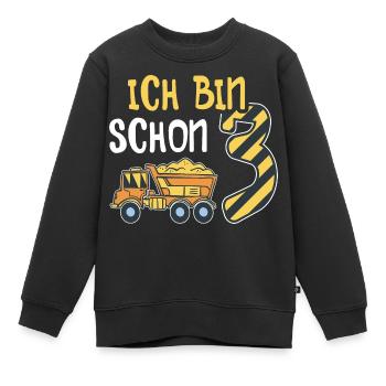 3. Geburtstag Junge 3 Jahre alt Baustelle Kipper - Kinder Premium Organic Sweatshirt - Schwarz - Vorne - AI Model Kid Female (0cm)