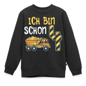 4. Geburtstag Junge 4 Jahre alt Baustelle Kipper - Kinder Premium Organic Sweatshirt - Schwarz - Vorne - AI Model Kid Female (0cm)