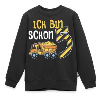 5. Geburtstag Junge 5 Jahre alt Baustelle Kipper - Kinder Premium Organic Sweatshirt - Schwarz - Vorne - AI Model Kid Female (0cm)