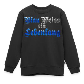 Blau Weiss ein Lebenlang - Kinder Premium Organic Sweatshirt - Schwarz - Vorne - AI Model Kid Female (0cm)