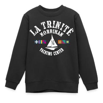 La Trinité sur mer yacht center - Sweat Premium enfant bio - noir - Devant - AI Model Kid Female (0cm)