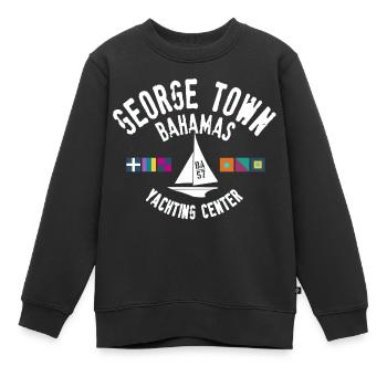George Town Bahamas Yachting center - Sweat Premium enfant bio - noir - Devant - AI Model Kid Female (0cm)