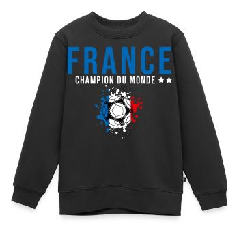 France supporters équipe footbalL 2022 - Sweat Premium enfant bio - noir - Devant - AI Model Kid Female (0cm)