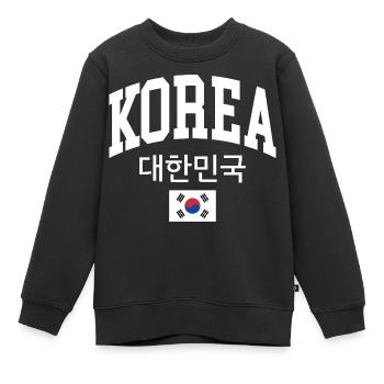 Korea - Kinder Premium Organic Sweatshirt - Schwarz - Vorne - AI Model Kid Female (0cm)