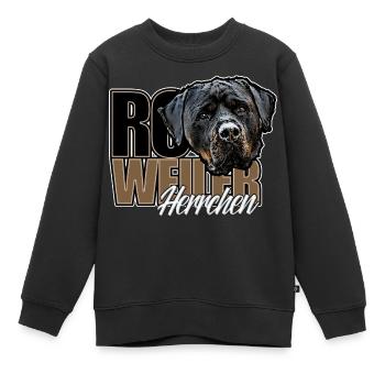 Rottie Herrchen - Kinder Premium Organic Sweatshirt - Schwarz - Vorne - AI Model Kid Female (0cm)