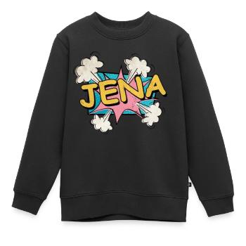 Jena Allemagne Ville Police Pop Art Bande dessinée - Sweat Premium enfant bio - noir - Devant - AI Model Kid Female (0cm)
