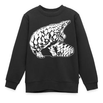Cool Pangolin Sketch Graphic Wildlife Creature - Sweat Premium enfant bio - noir - Devant - AI Model Kid Female (0cm)