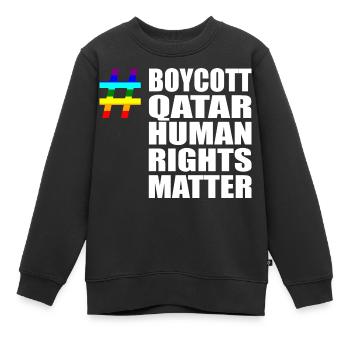 Boycott Qatar Qatar Human Rights Matter Verdict - Sweat Premium enfant bio - noir - Devant - AI Model Kid Female (0cm)