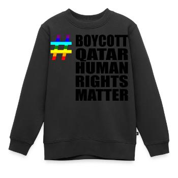 Boycott Qatar Qatar Human Rights Matter Verdict - Sweat Premium enfant bio - noir - Devant - AI Model Kid Female (0cm)